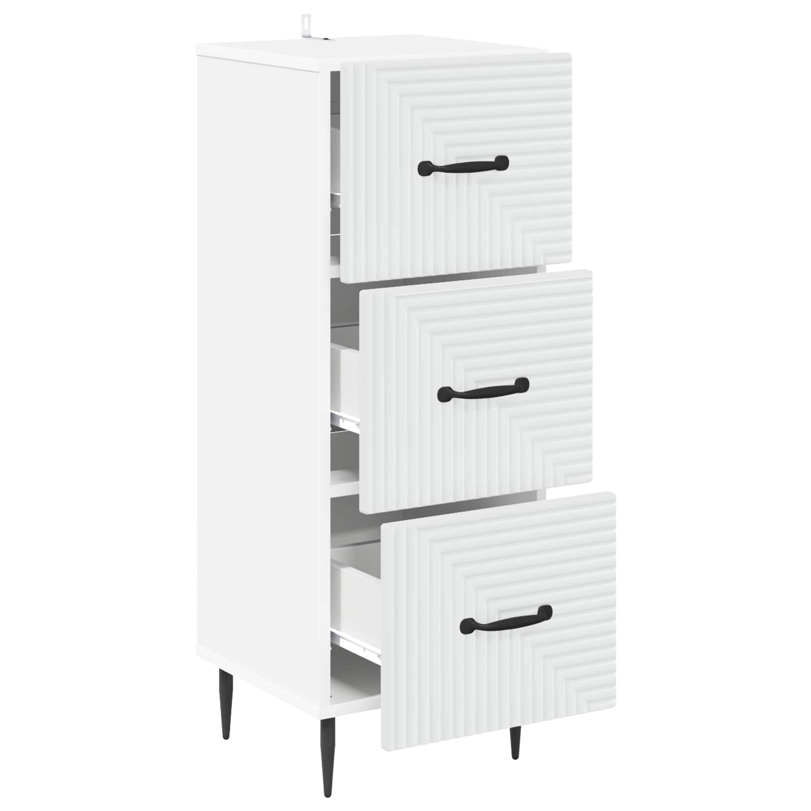 Ladenkast Wit 33 x 34,5 x 89,5 cm Bewerkt hout – afbeelding 5
