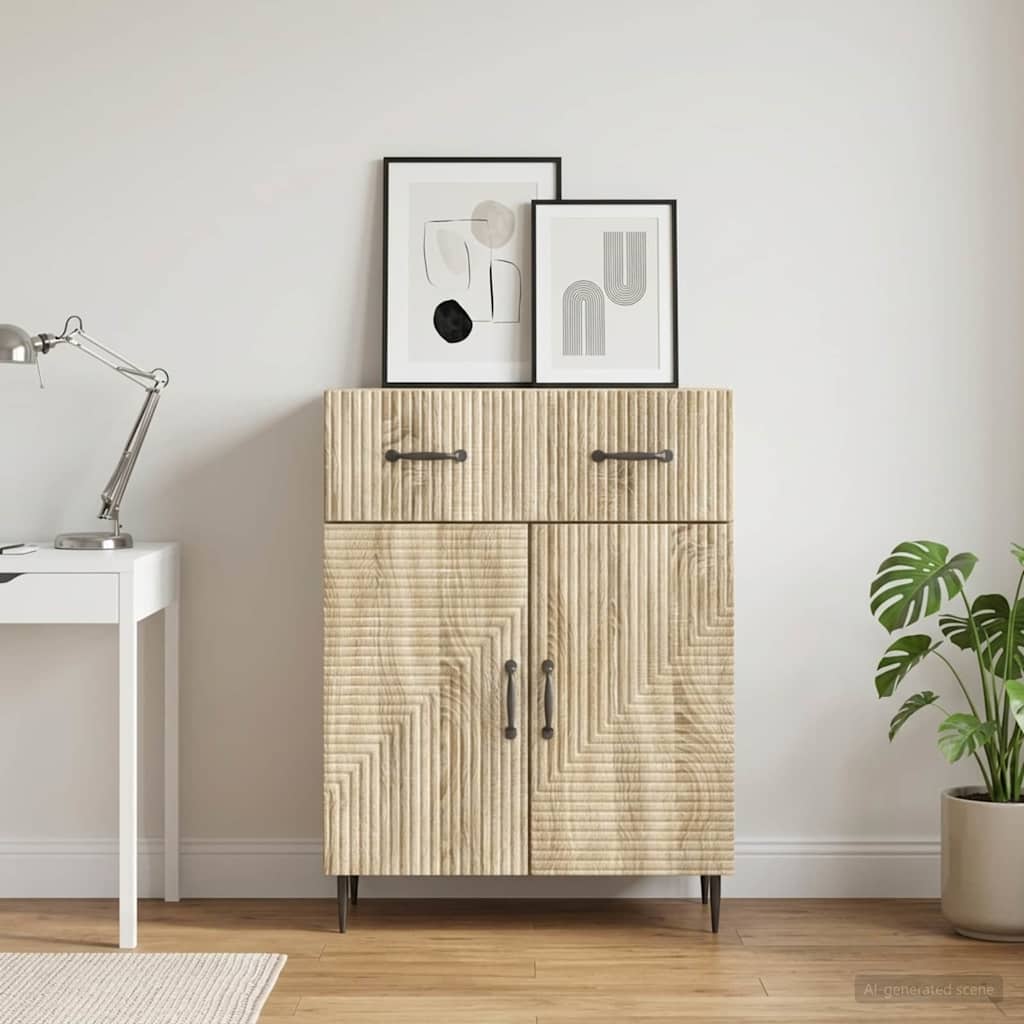 Dressoir met lade Sonoma Eiken 66 x 34,5 x 89,5 cm Bewerkt hout