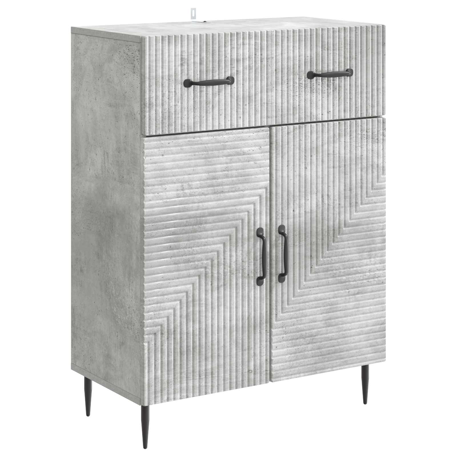 Dressoir met lade Betongrijs 66 x 34,5 x 89,5 cm Bewerkt hout – afbeelding 1