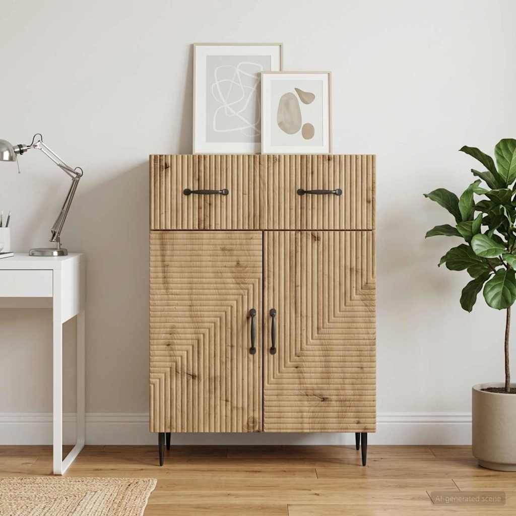 Dressoir Artisanaal eiken 66 x 34,5 x 89,5 cm Bewerkt hout
