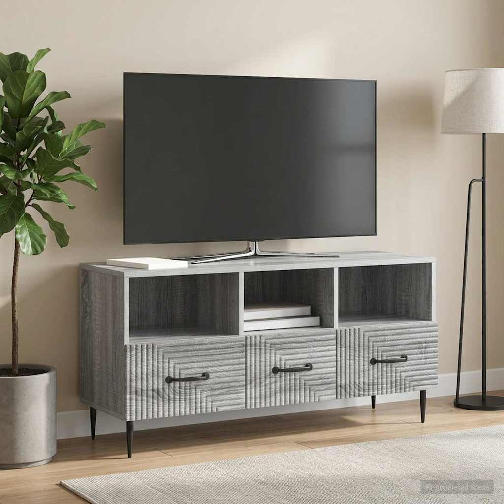 TV-kast met lade Grijs sonoma 102 x 34,5 x 50 cm Bewerkt hout – afbeelding 1