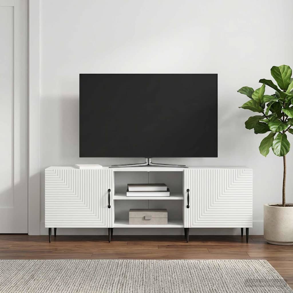 TV-kast Wit 150 x 31 x 50 cm Bewerkt hout – afbeelding 1