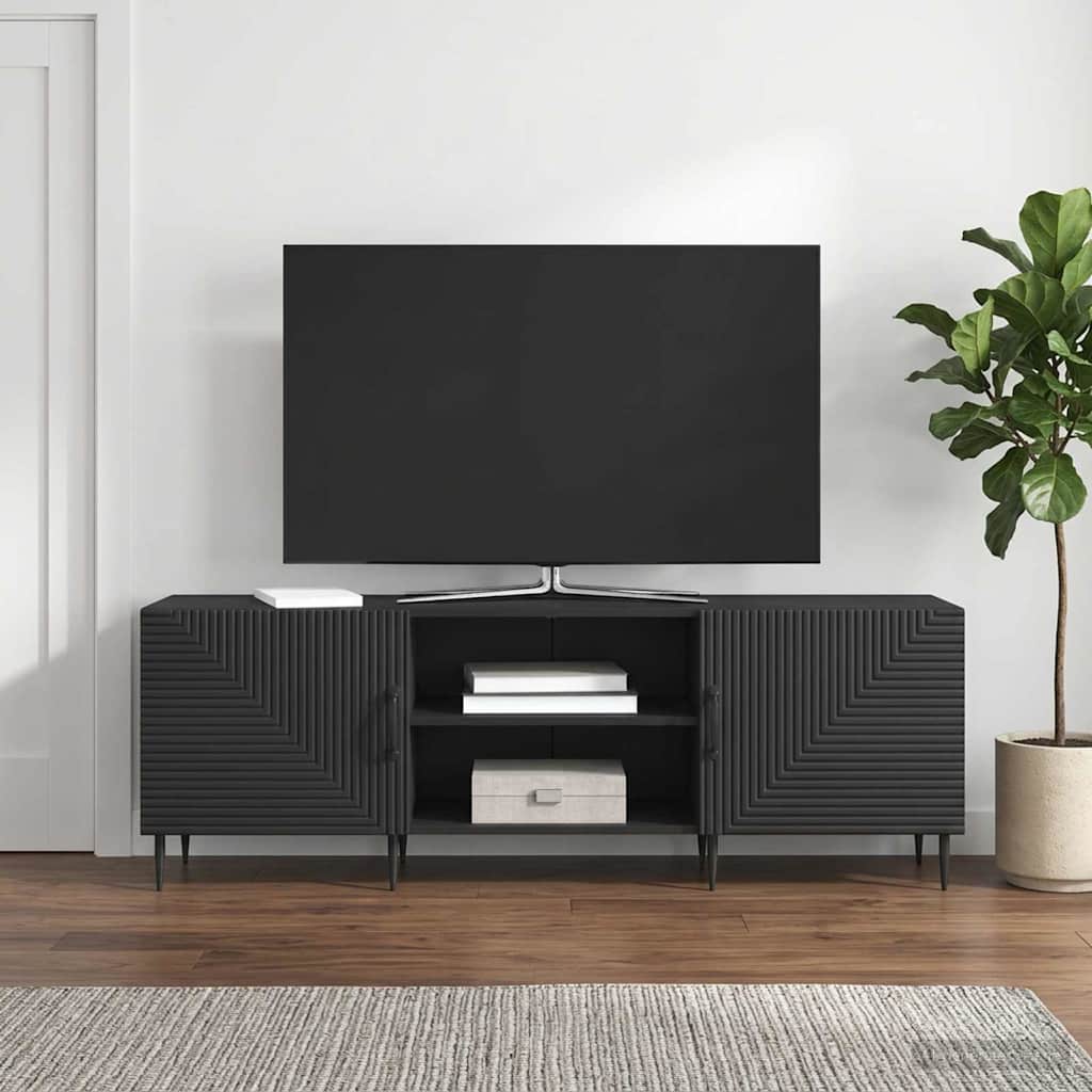 TV-kast Zwart 150 x 31 x 50 cm Bewerkt hout