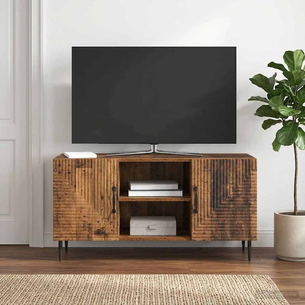 TV-kast Oud hout 102 x 34,5 x 50 cm Bewerkt hout