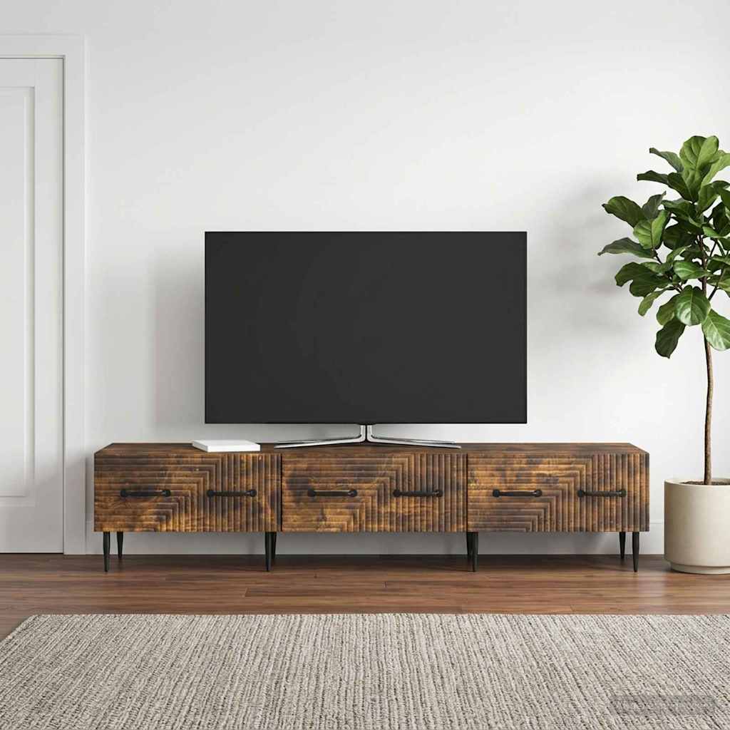 TV-kast met lade Gerookt eiken 147 x 34,5 x 30 cm Bewerkt hout