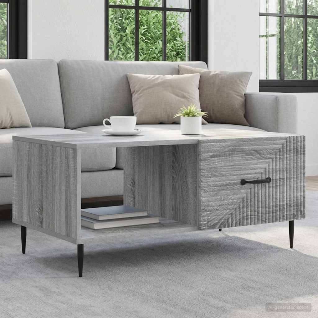 Salontafel Grijs sonoma 90 x 50 x 40 cm Bewerkt hout