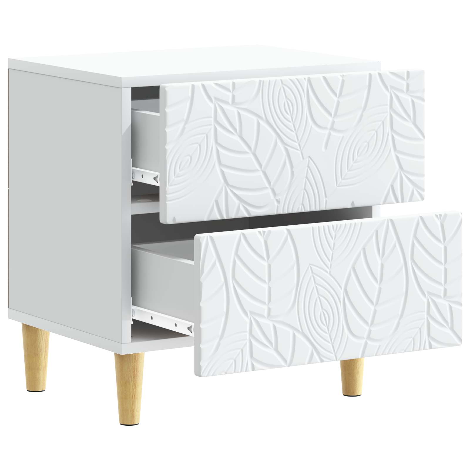 Nachtkastje 2 pcs Wit 43 x 34,5 x 48 cm Bewerkt hout – afbeelding 5