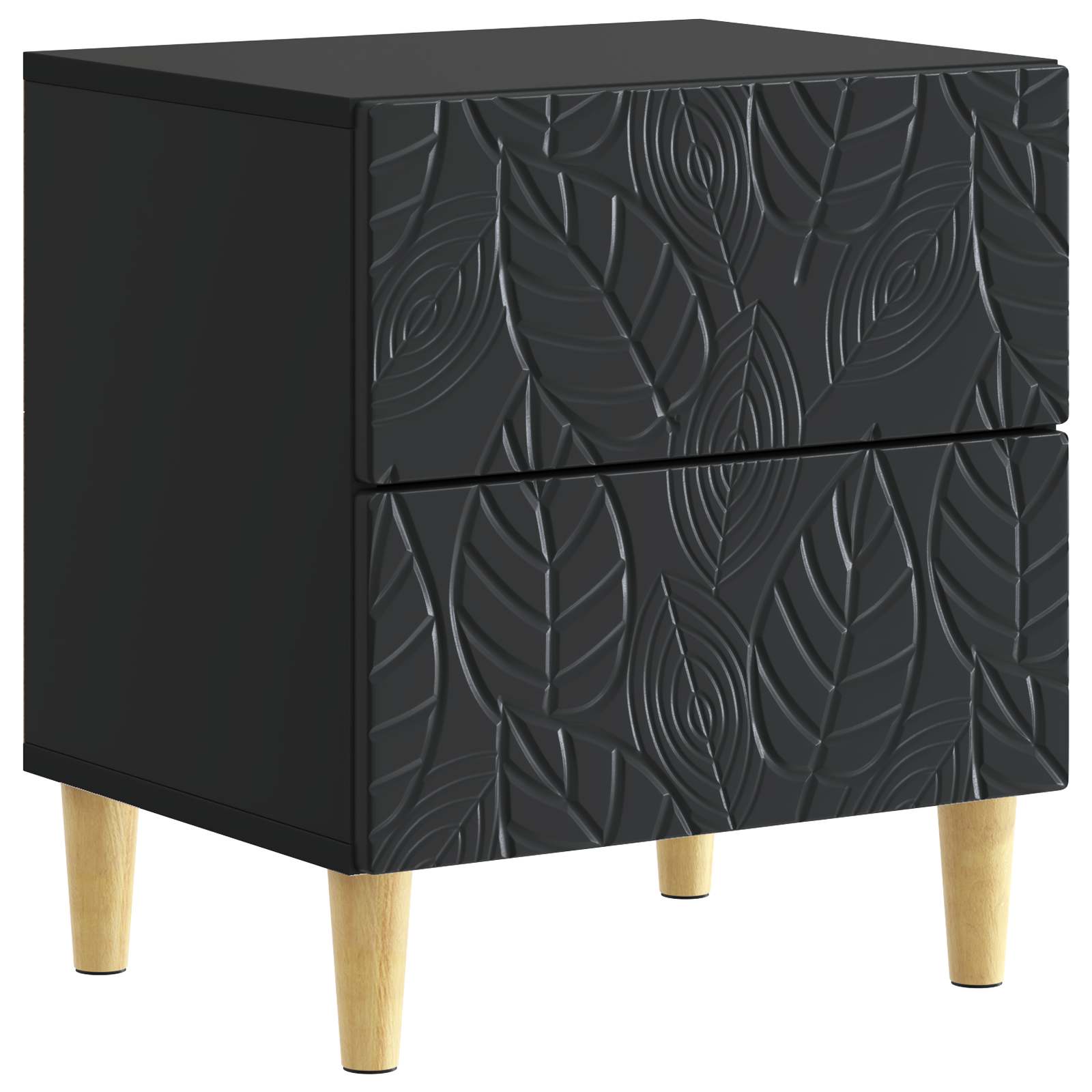 Nachtkastje 2 pcs Zwart 43 x 34,5 x 48 cm Bewerkt hout – afbeelding 4