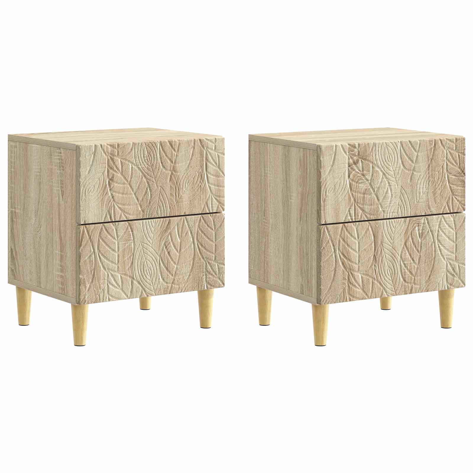 Nachtkastje 2 pcs Sonoma Eiken 43 x 34,5 x 48 cm Bewerkt hout – afbeelding 2