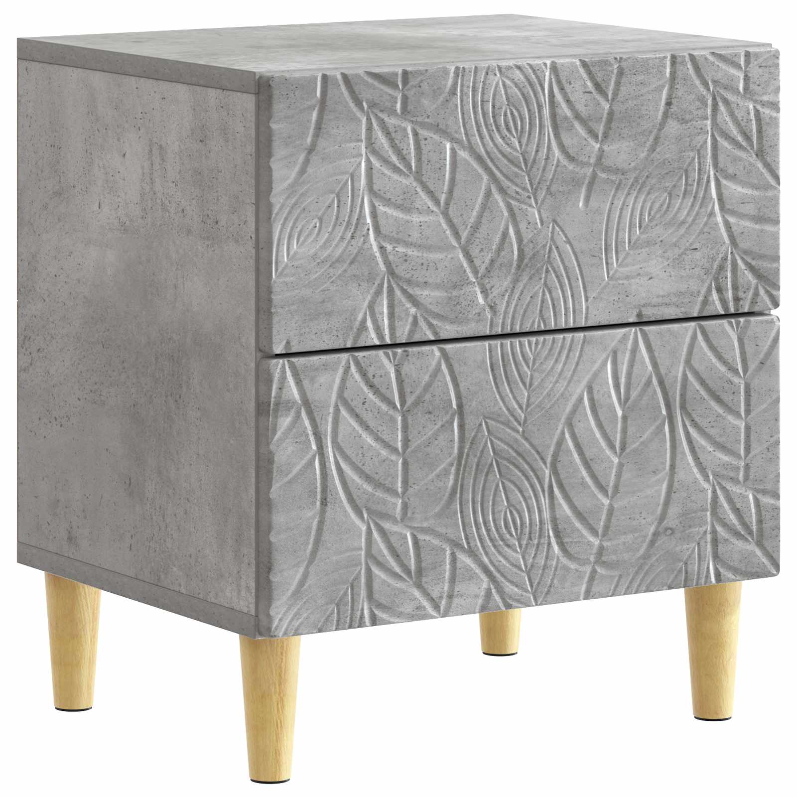 Nachtkastje Betongrijs 43 x 34,5 x 48 cm Bewerkt hout – afbeelding 2