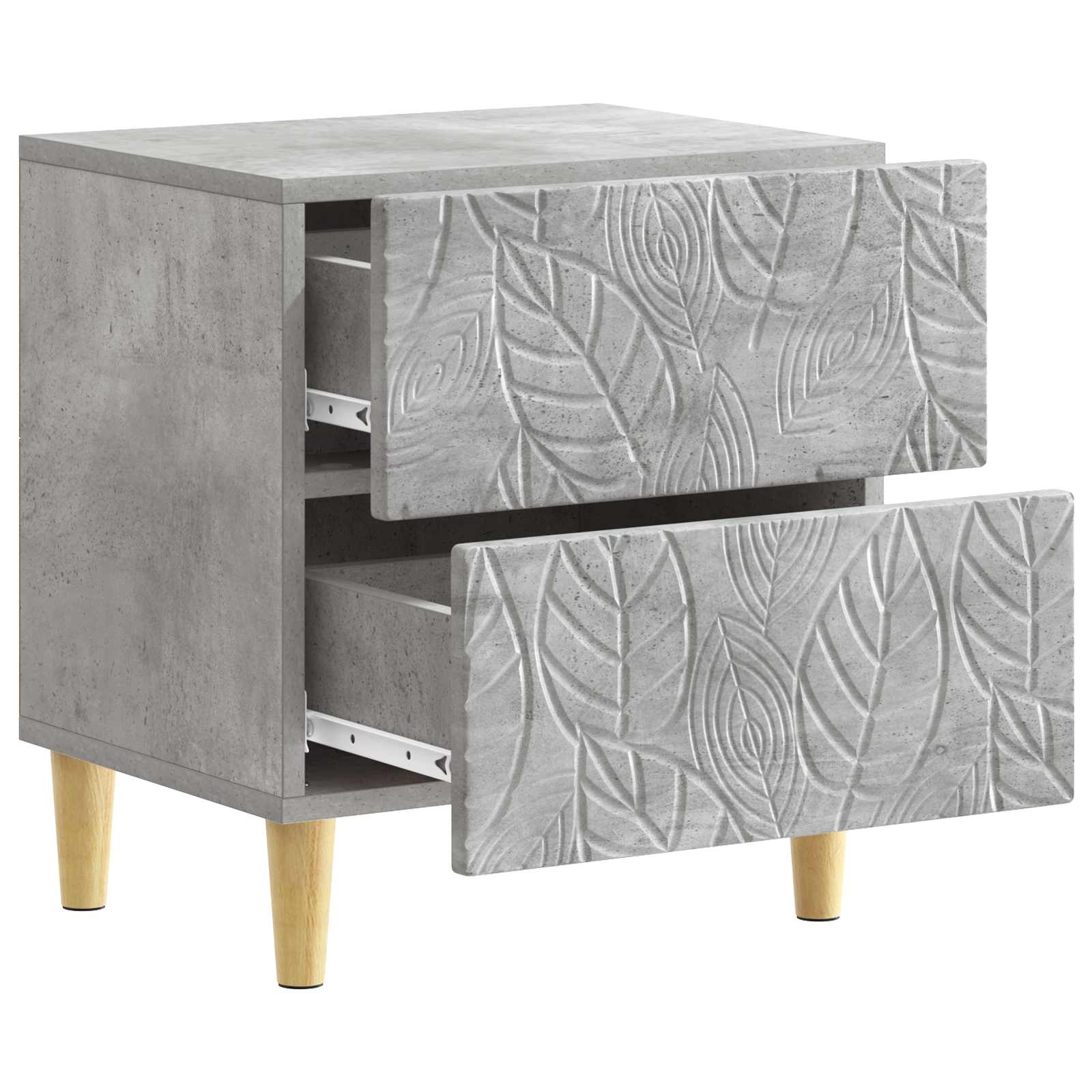 Nachtkastje Betongrijs 43 x 34,5 x 48 cm Bewerkt hout – afbeelding 3
