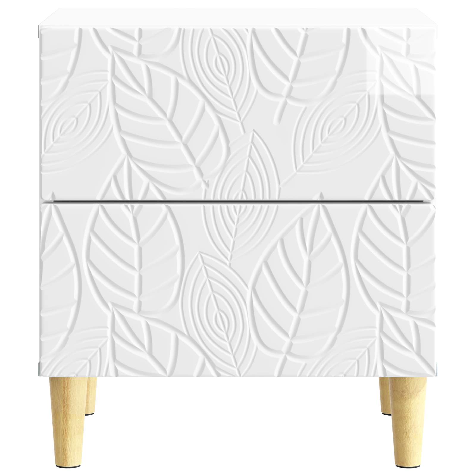 Nachtkastje Hoogglans Wit 43 x 34,5 x 48 cm Bewerkt hout – afbeelding 4