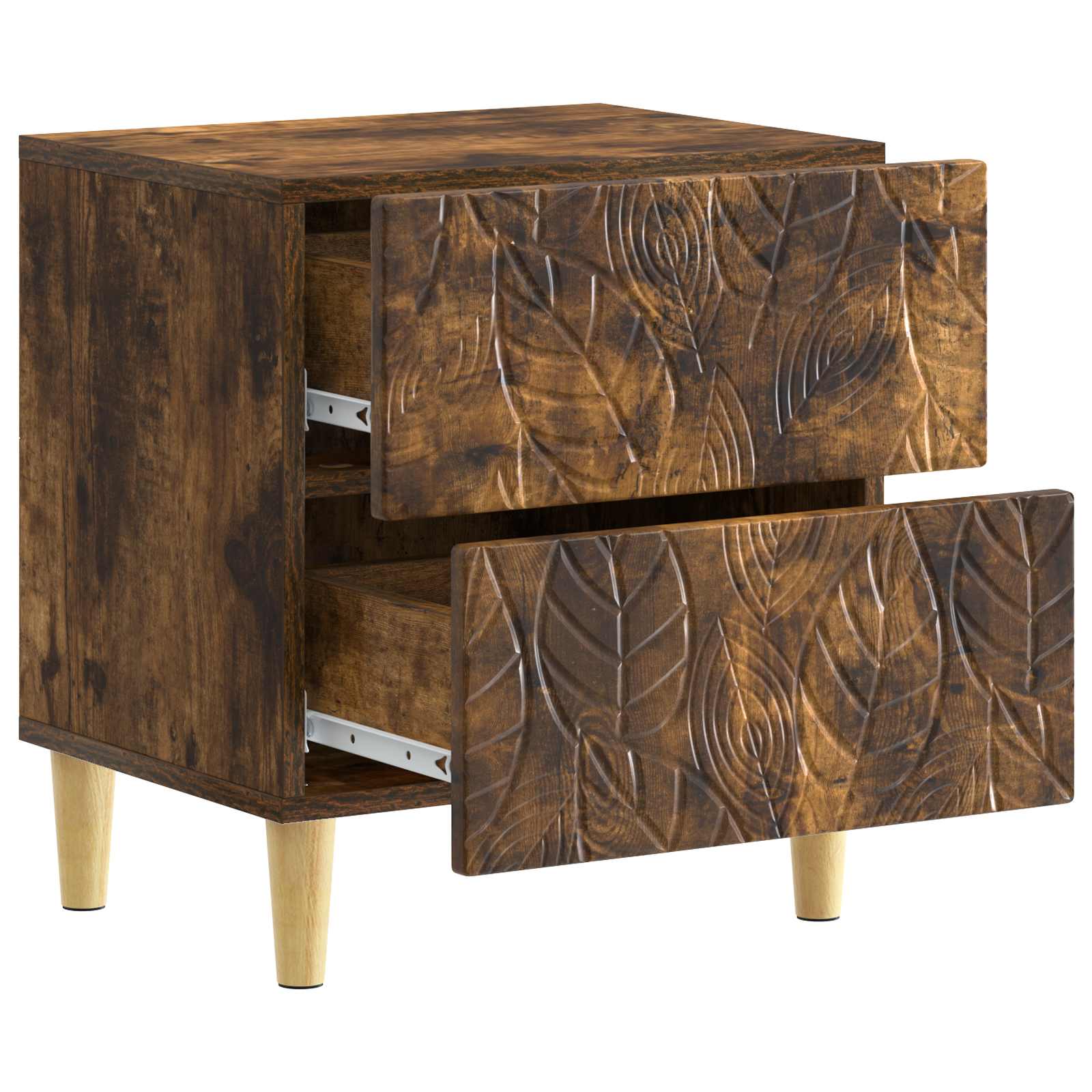 Nachtkastje Gerookt eiken 43 x 34,5 x 48 cm Bewerkt hout – afbeelding 3