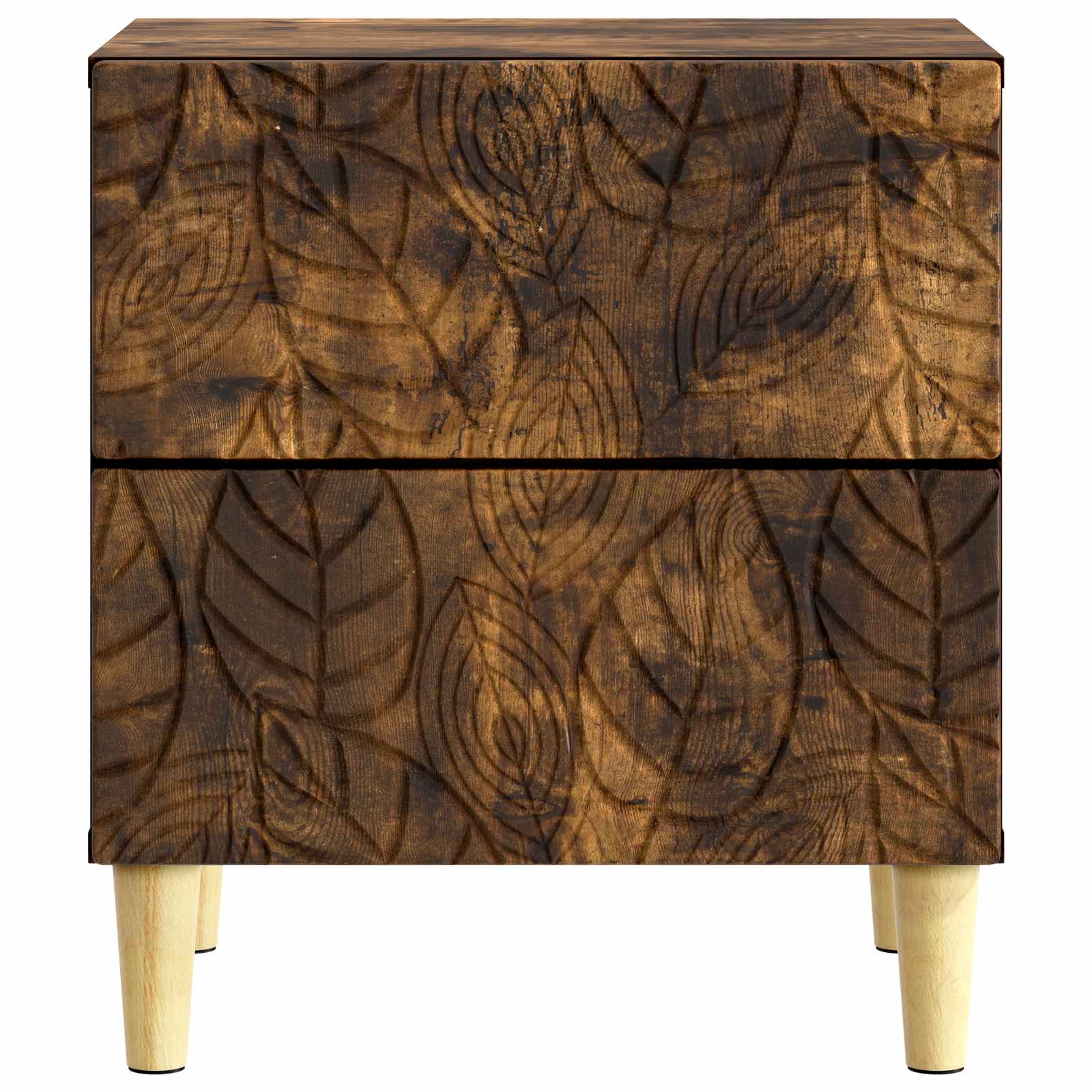 Nachtkastje 2 pcs Gerookt eiken 43 x 34,5 x 48 cm Bewerkt hout – afbeelding 6