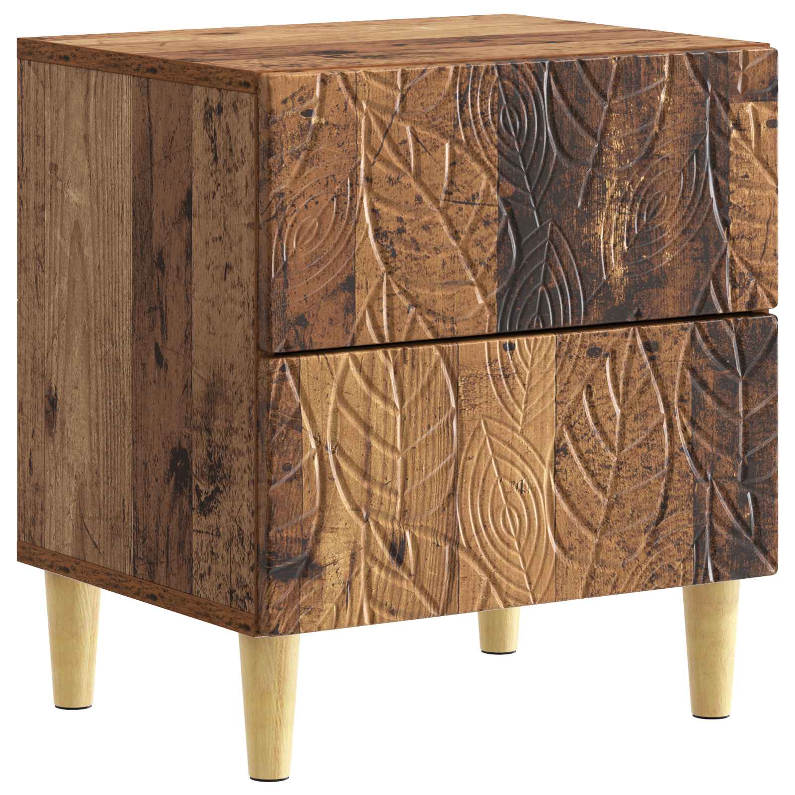 Nachtkastje 2 pcs Oud hout 43 x 34,5 x 48 cm Bewerkt hout – afbeelding 4