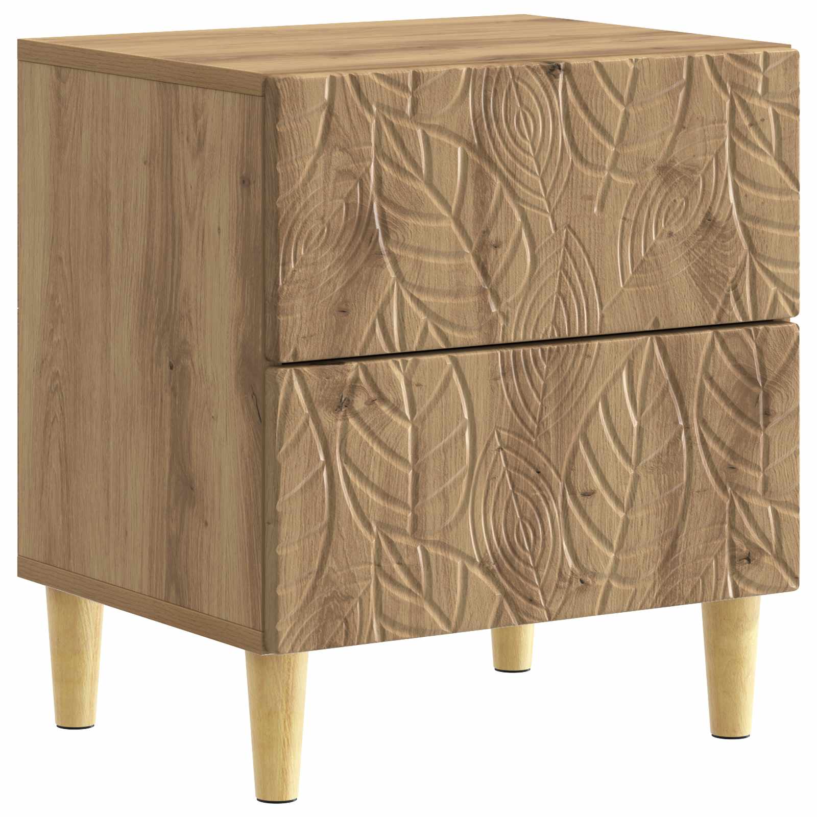 Nachtkastje Artisanaal eiken 43 x 34,5 x 48 cm Bewerkt hout – afbeelding 2