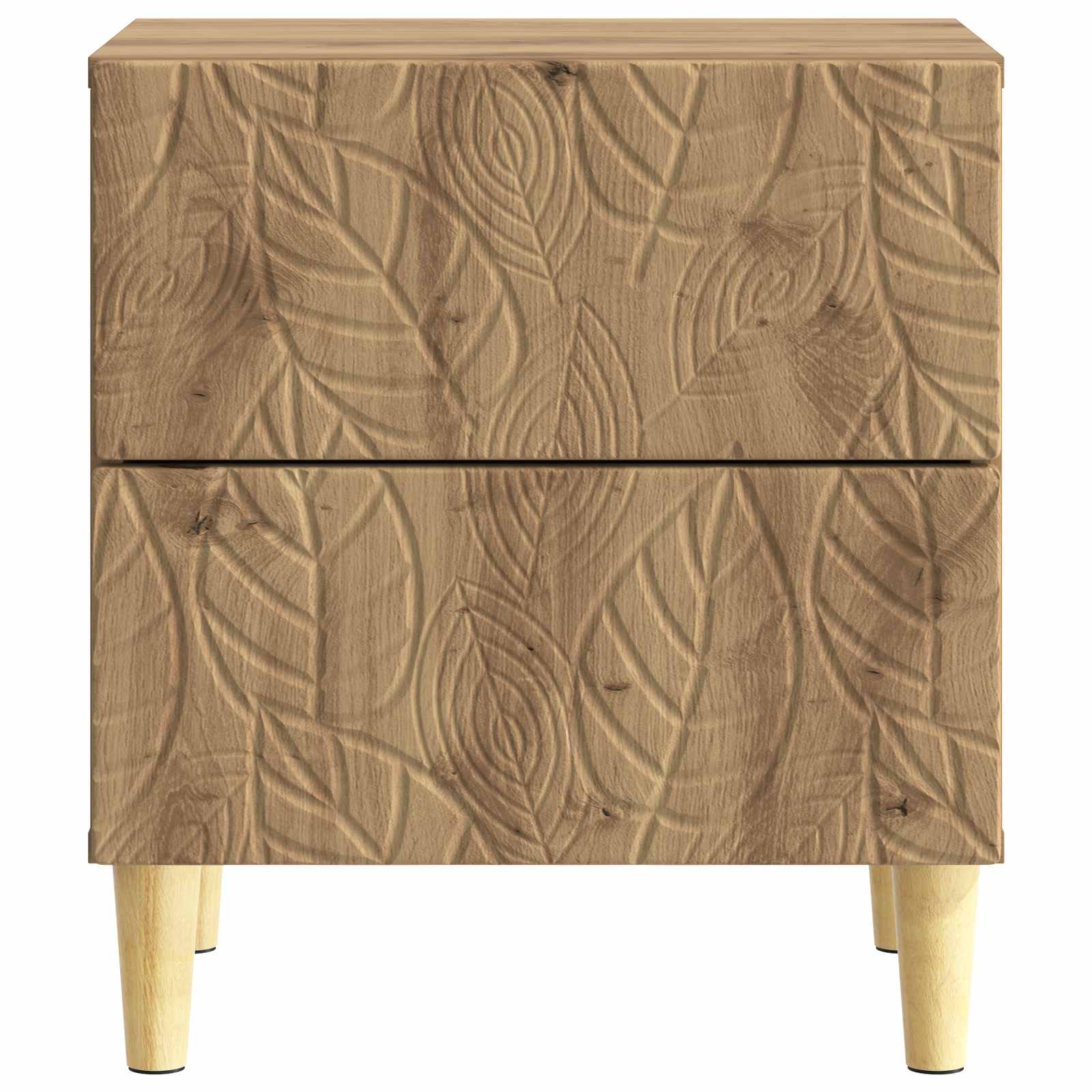 Nachtkastje Artisanaal eiken 43 x 34,5 x 48 cm Bewerkt hout – afbeelding 4