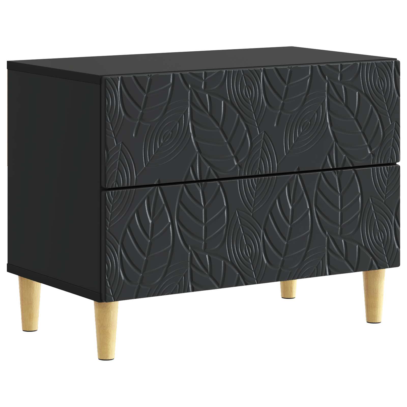Nachtkastje Zwart 62 x 34,5 x 48 cm Bewerkt hout – afbeelding 2