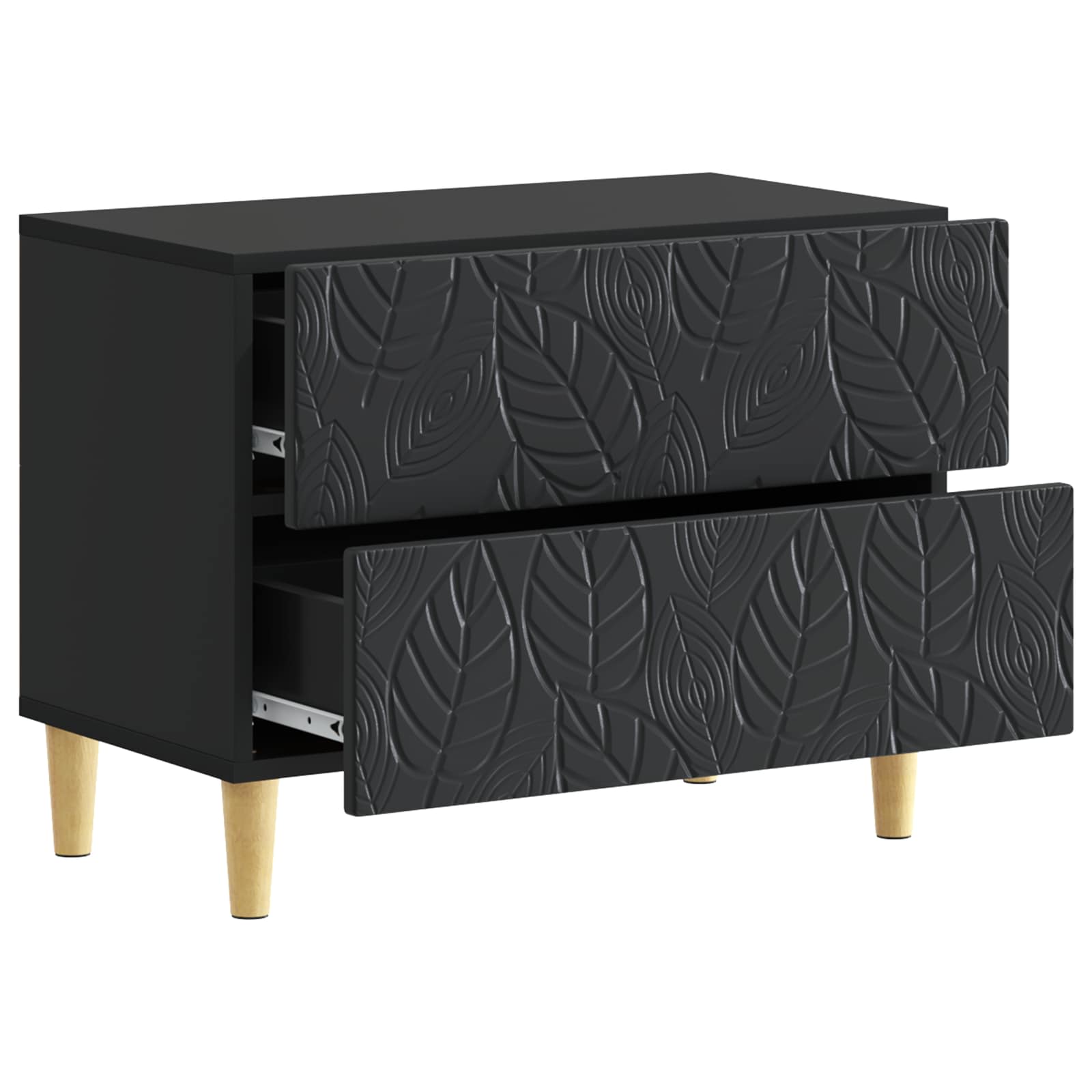 Nachtkastje Zwart 62 x 34,5 x 48 cm Bewerkt hout – afbeelding 3