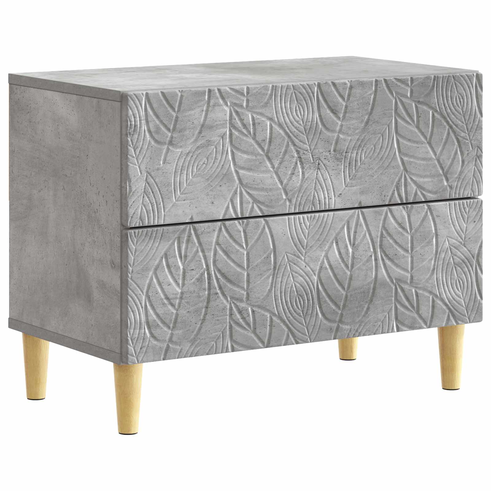 Nachtkastje Betongrijs 62 x 34,5 x 48 cm Bewerkt hout – afbeelding 2
