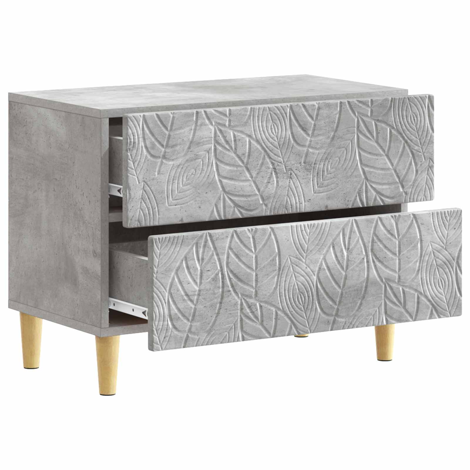 Nachtkastje Betongrijs 62 x 34,5 x 48 cm Bewerkt hout – afbeelding 3