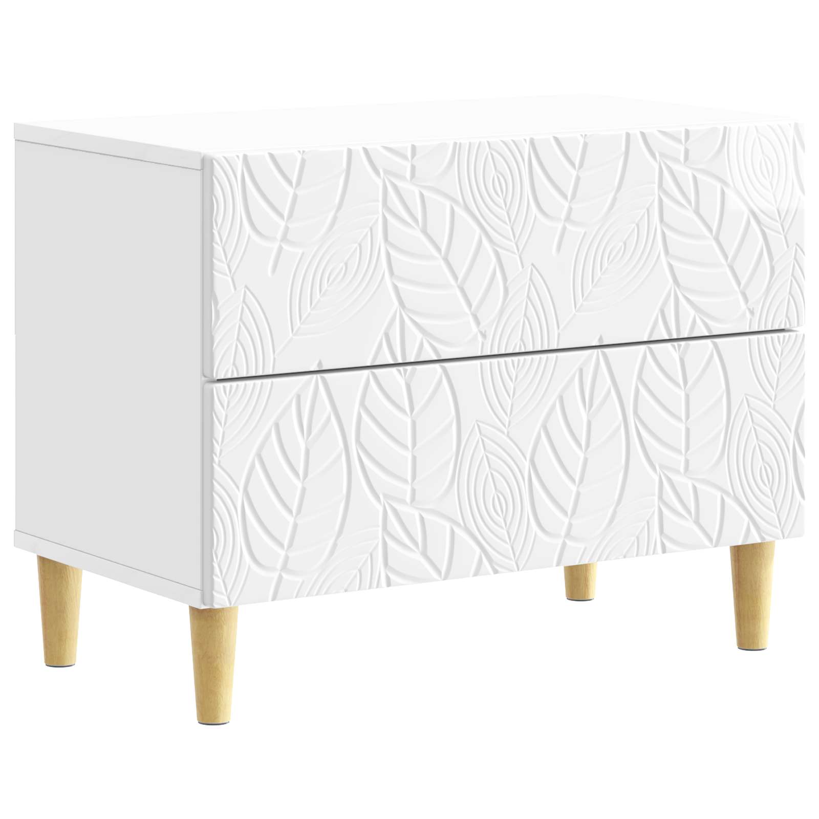 Nachtkastje Hoogglans Wit 62 x 34,5 x 48 cm Bewerkt hout – afbeelding 2