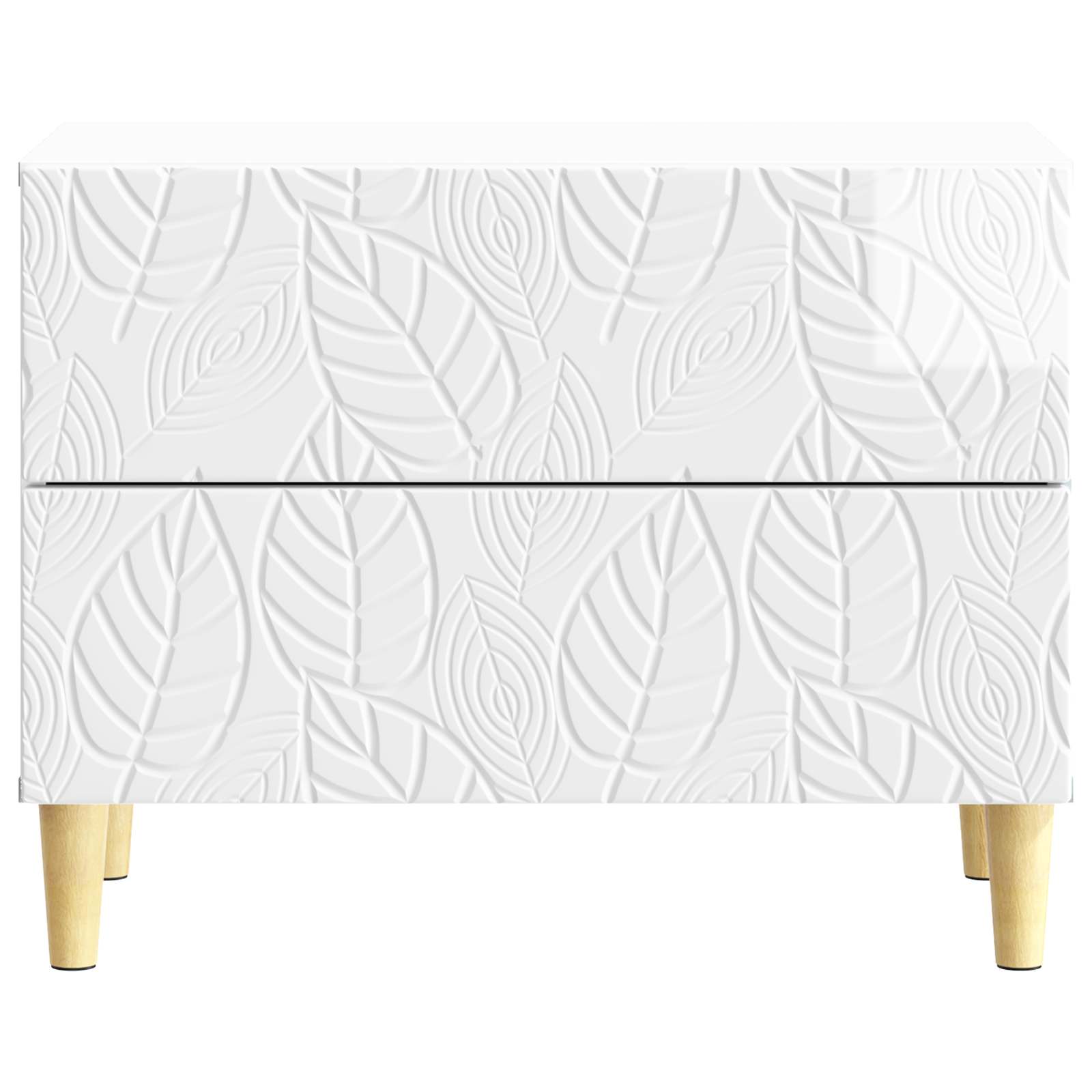 Nachtkastje Hoogglans Wit 62 x 34,5 x 48 cm Bewerkt hout – afbeelding 4