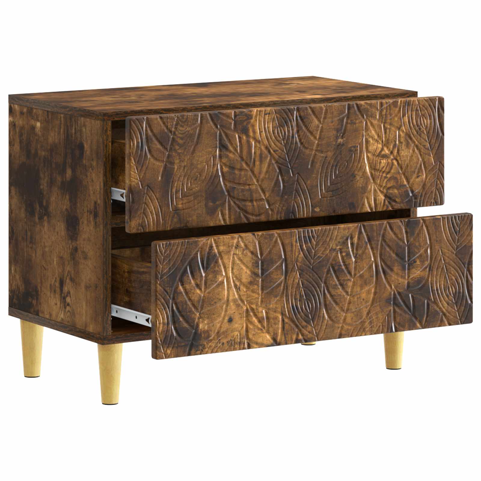 Nachtkastje Gerookt eiken 62 x 34,5 x 48 cm Bewerkt hout – afbeelding 3