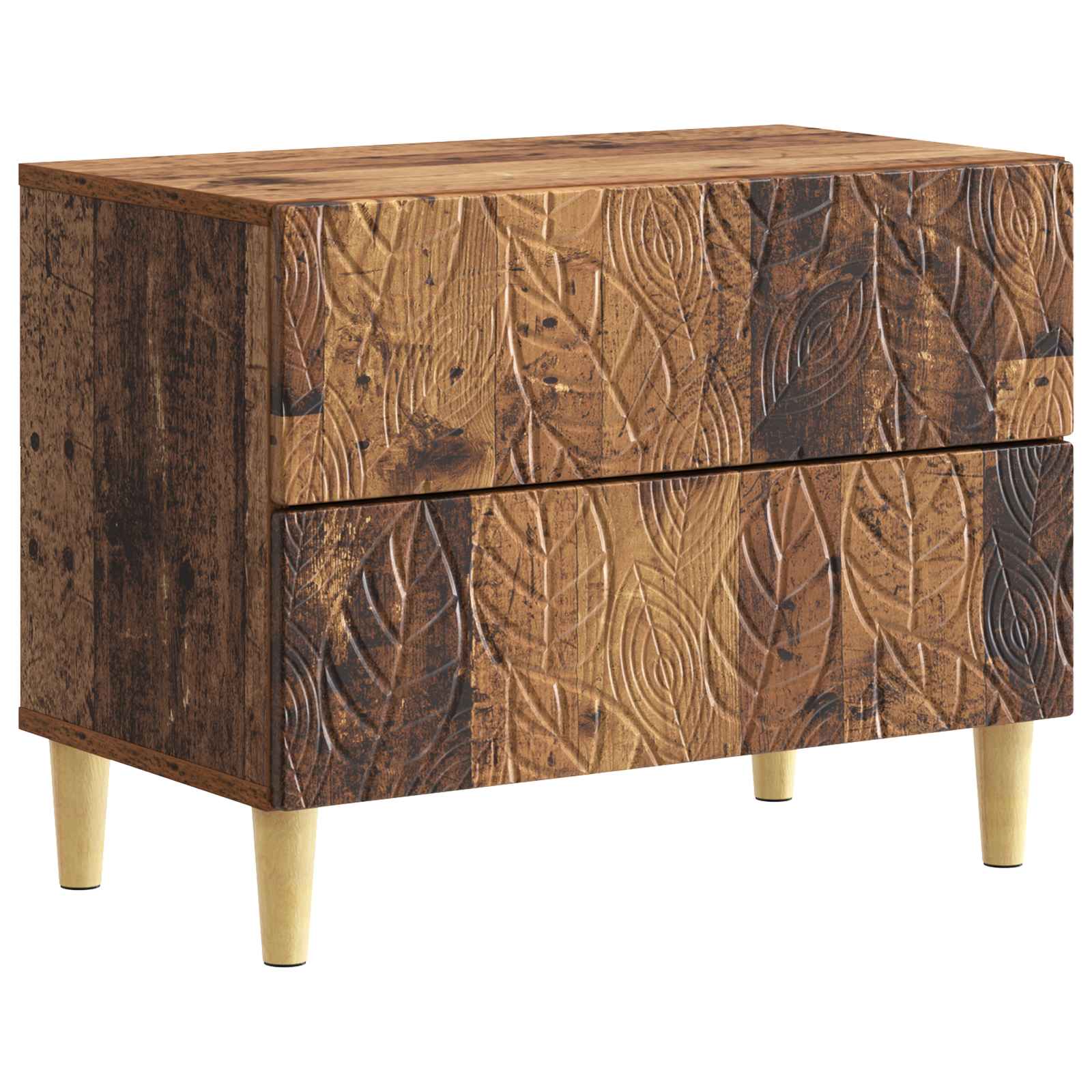 Nachtkastje Oud hout 62 x 34,5 x 48 cm Bewerkt hout – afbeelding 2