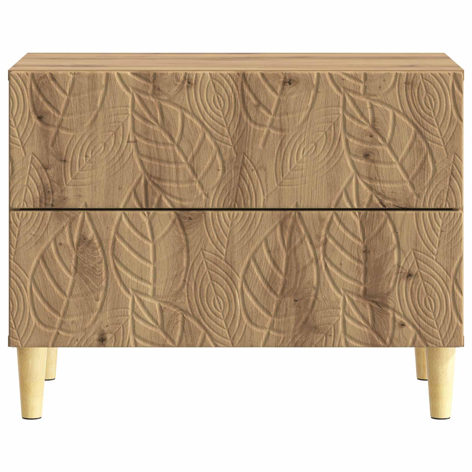 Nachtkastje Artisanaal eiken 62 x 34,5 x 48 cm Bewerkt hout – afbeelding 4