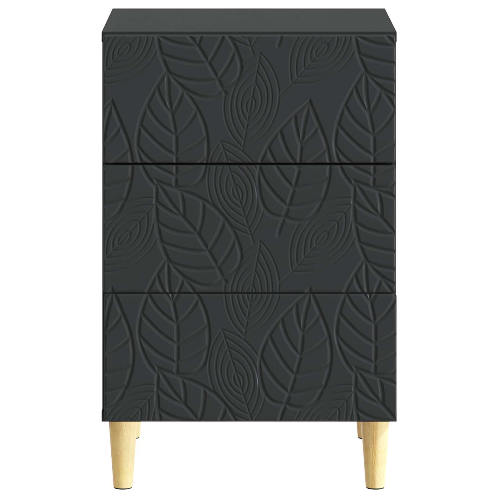 Nachtkastje Zwart 43 x 39,5 x 66,5 cm Bewerkt hout – afbeelding 4