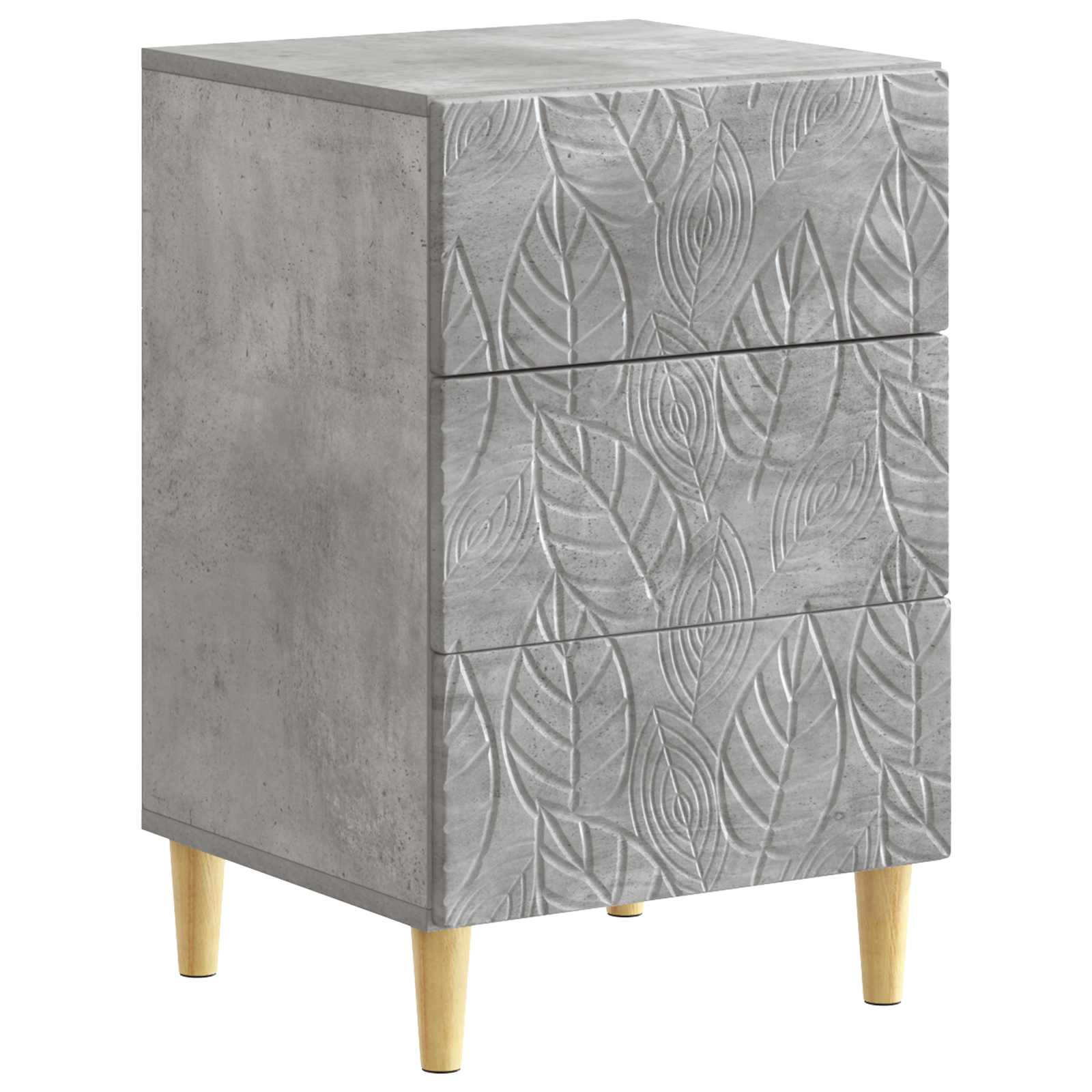 Nachtkastje Betongrijs 43 x 39,5 x 66,5 cm Bewerkt hout – afbeelding 2