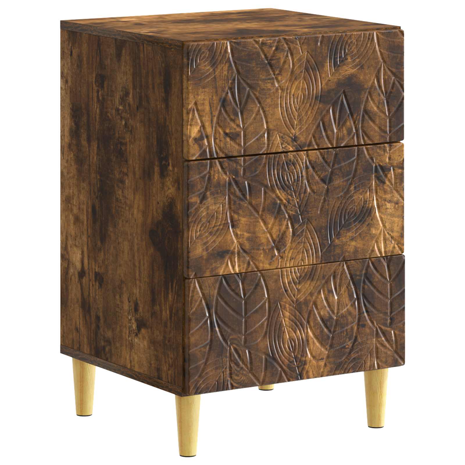 Nachtkastje Gerookt eiken 43 x 39,5 x 66,5 cm Bewerkt hout – afbeelding 2
