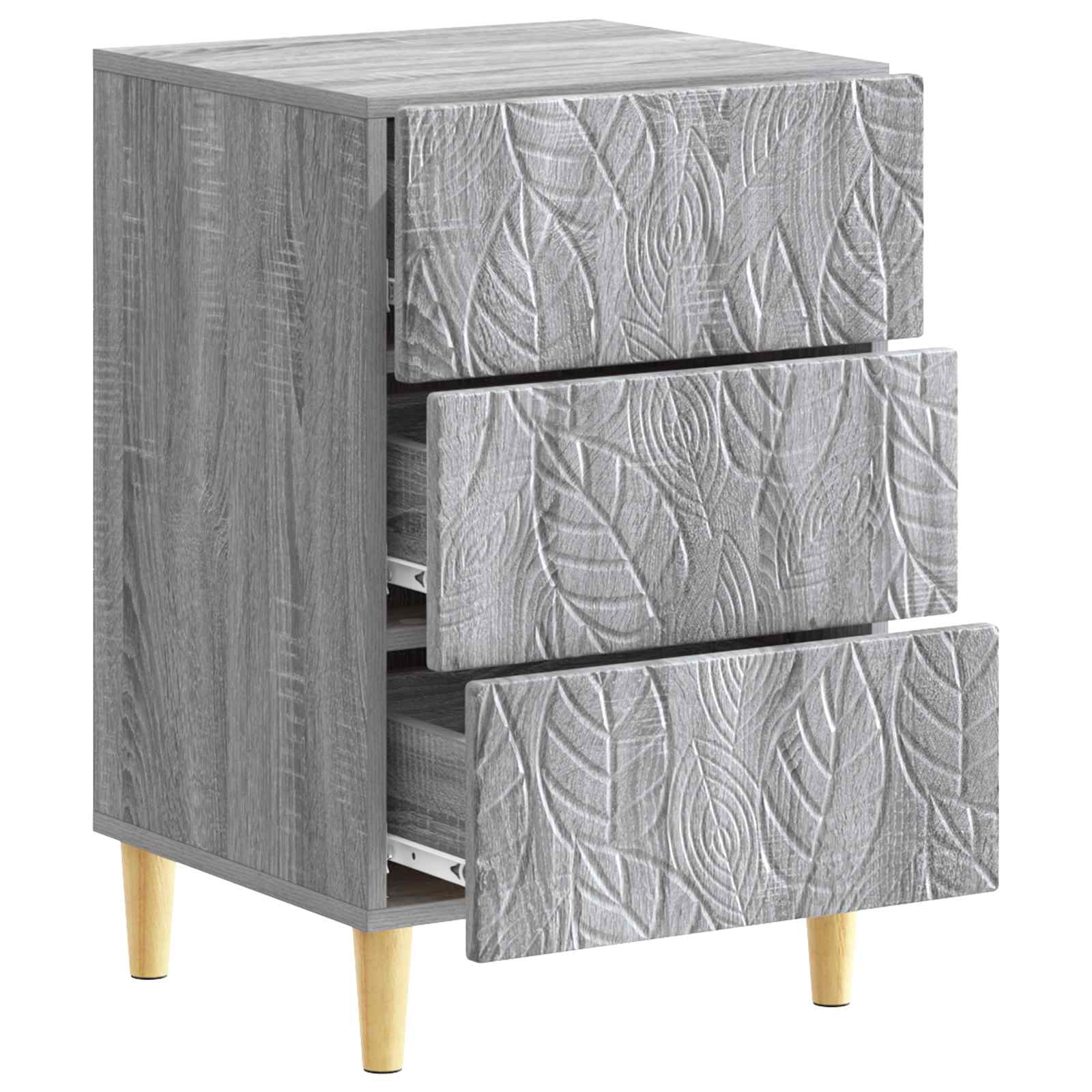 Nachtkastje Grijs Sonoma 43 x 39,5 x 66,5 cm Bewerkt hout – afbeelding 3