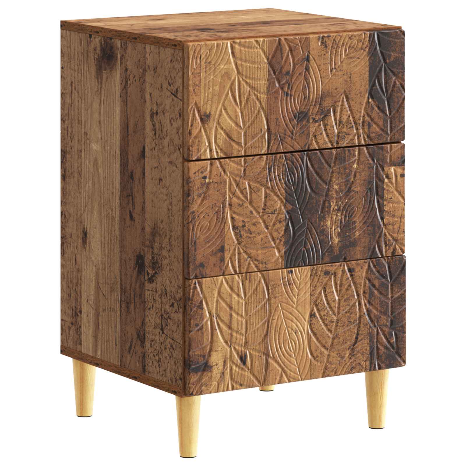 Nachtkastje Oud hout 43 x 39,5 x 66,5 cm Bewerkt hout – afbeelding 2