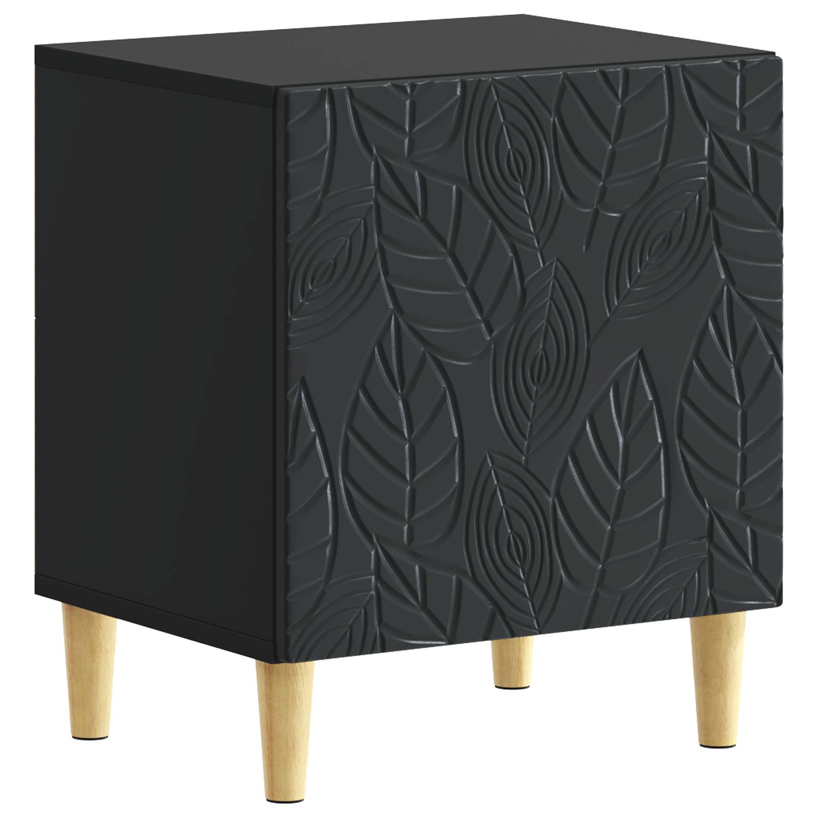 Nachtkastje 2 pcs Zwart 43 x 34,5 x 50 cm Bewerkt hout – afbeelding 4