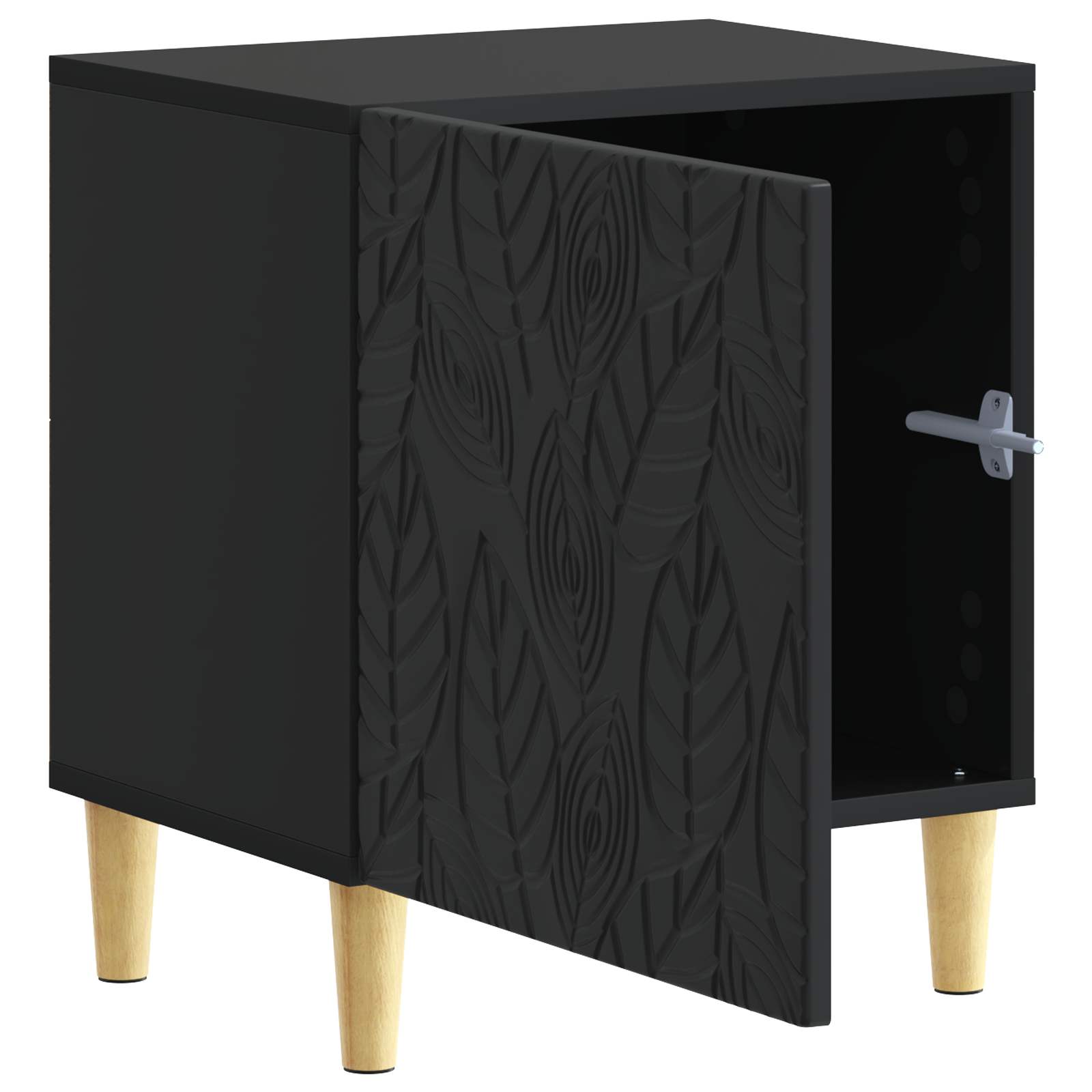 Nachtkastje 2 pcs Zwart 43 x 34,5 x 50 cm Bewerkt hout – afbeelding 5