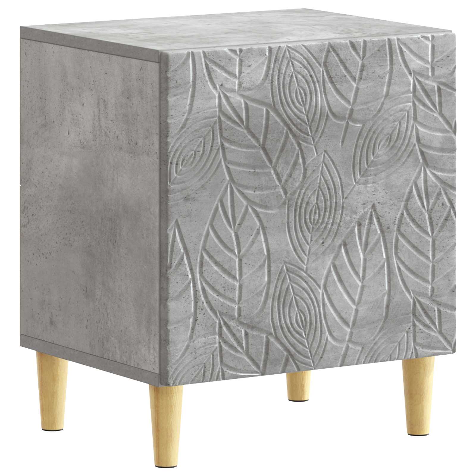 Nachtkastje Betongrijs 43 x 34,5 x 50 cm Bewerkt hout – afbeelding 2