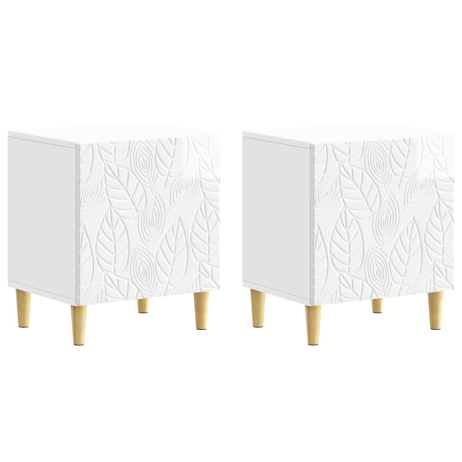 Nachtkastje 2 pcs Hoogglans Wit 43 x 34,5 x 50 cm Bewerkt hout – afbeelding 2