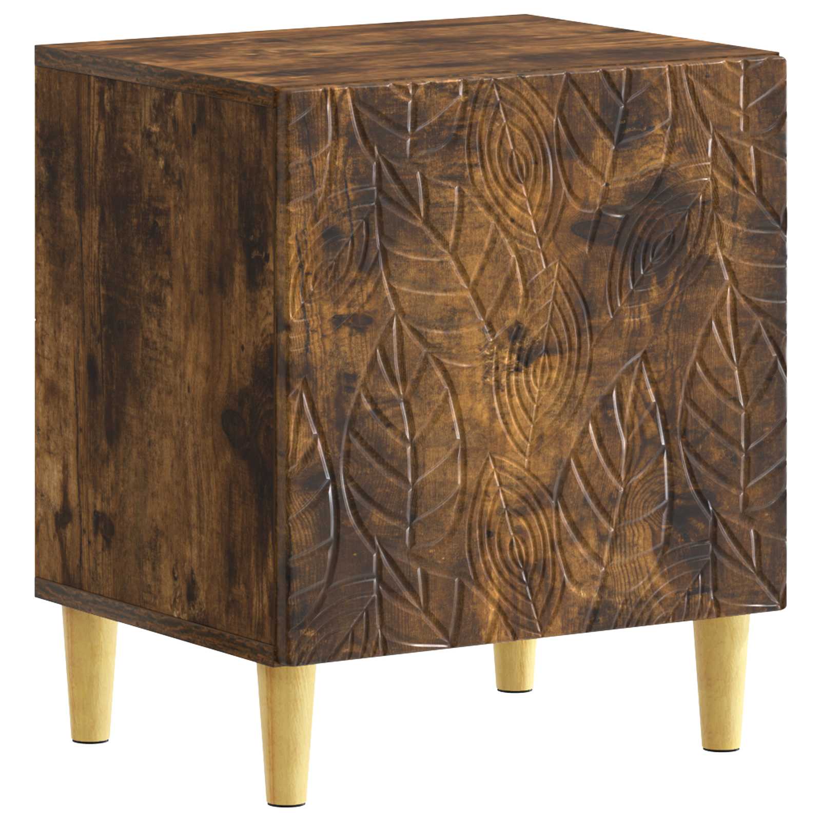 Nachtkastje 2 pcs Gerookt eiken 43 x 34,5 x 50 cm Bewerkt hout – afbeelding 4