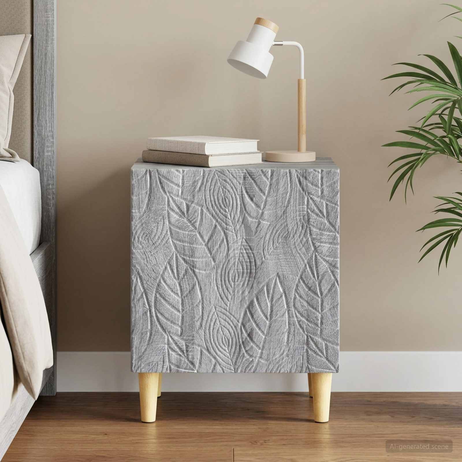 Nachtkastje Grijs Sonoma 43 x 34,5 x 50 cm Bewerkt hout – afbeelding 1