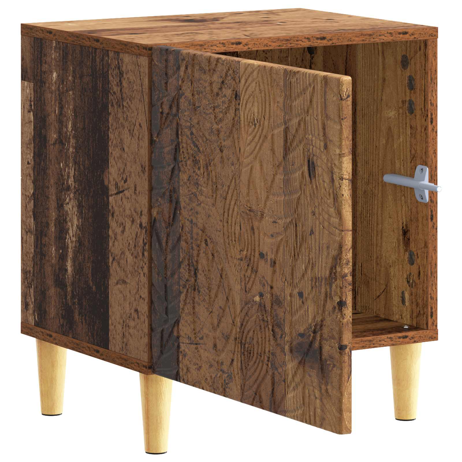 Nachtkastje Oud hout 43 x 34,5 x 50 cm Bewerkt hout – afbeelding 3