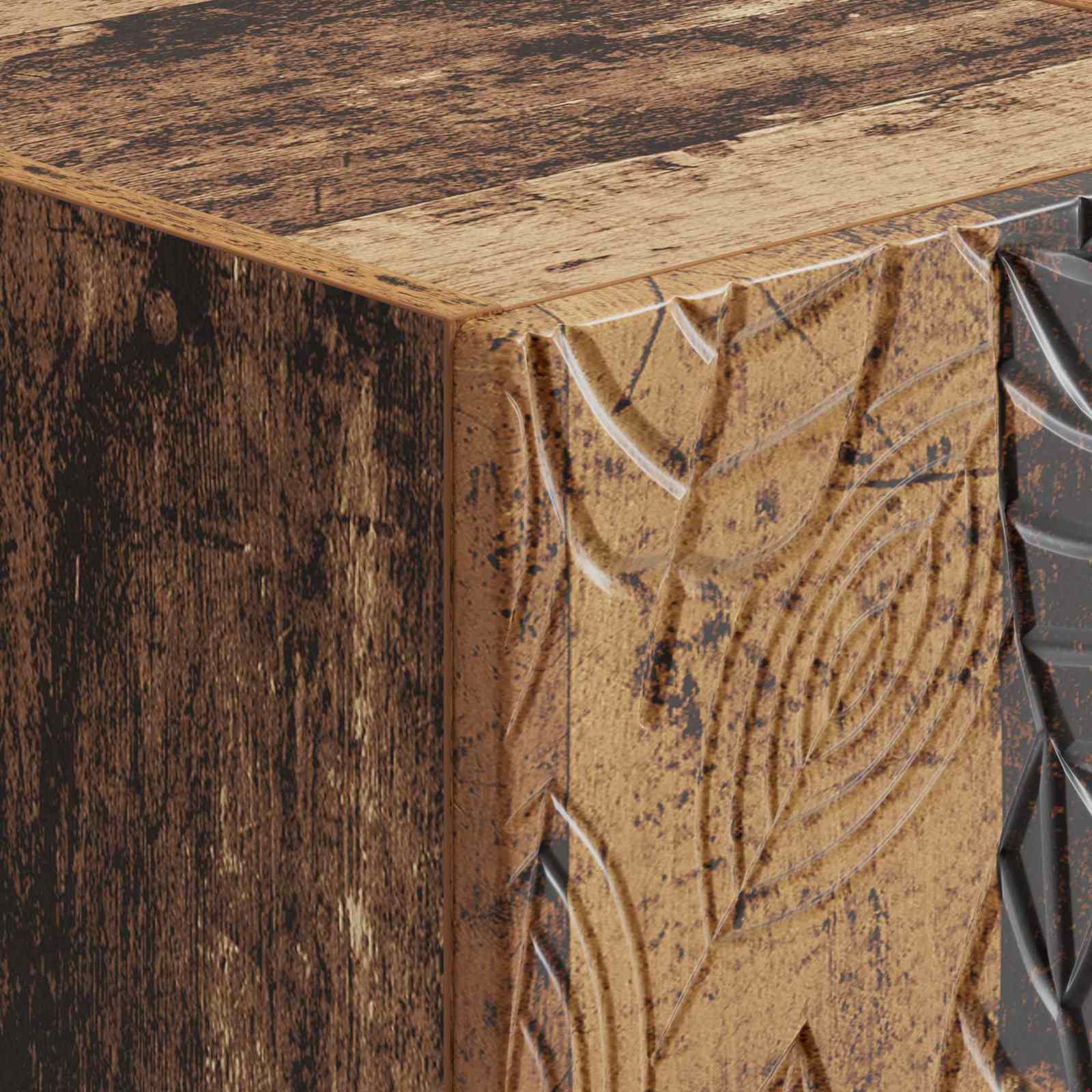 Nachtkastje Oud hout 43 x 34,5 x 50 cm Bewerkt hout – afbeelding 7