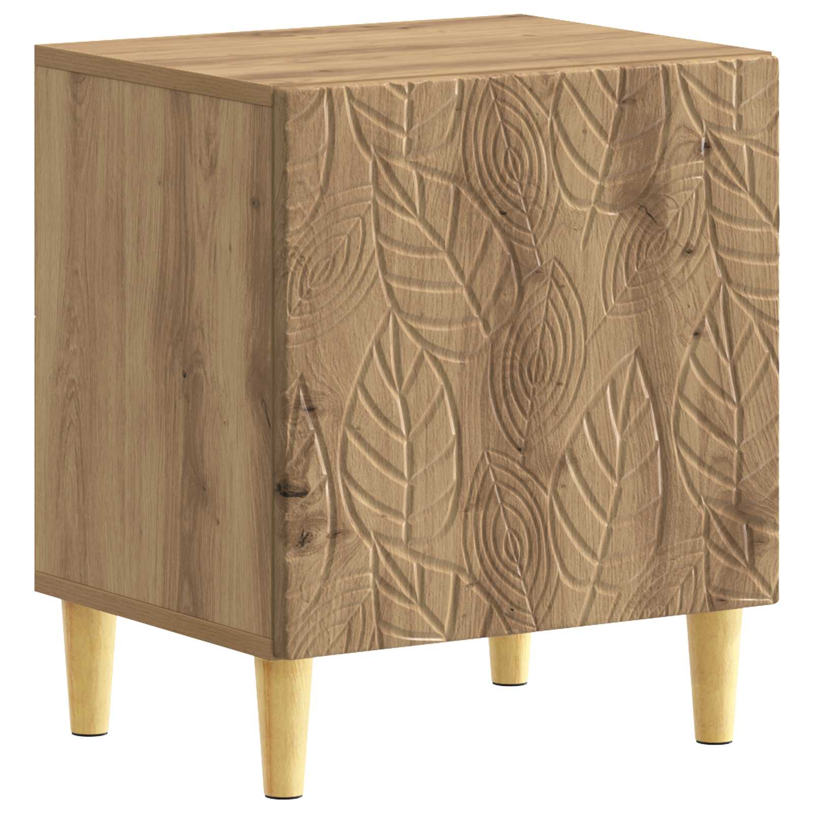 Nachtkastje Artisanaal eiken 43 x 34,5 x 50 cm Bewerkt hout – afbeelding 2