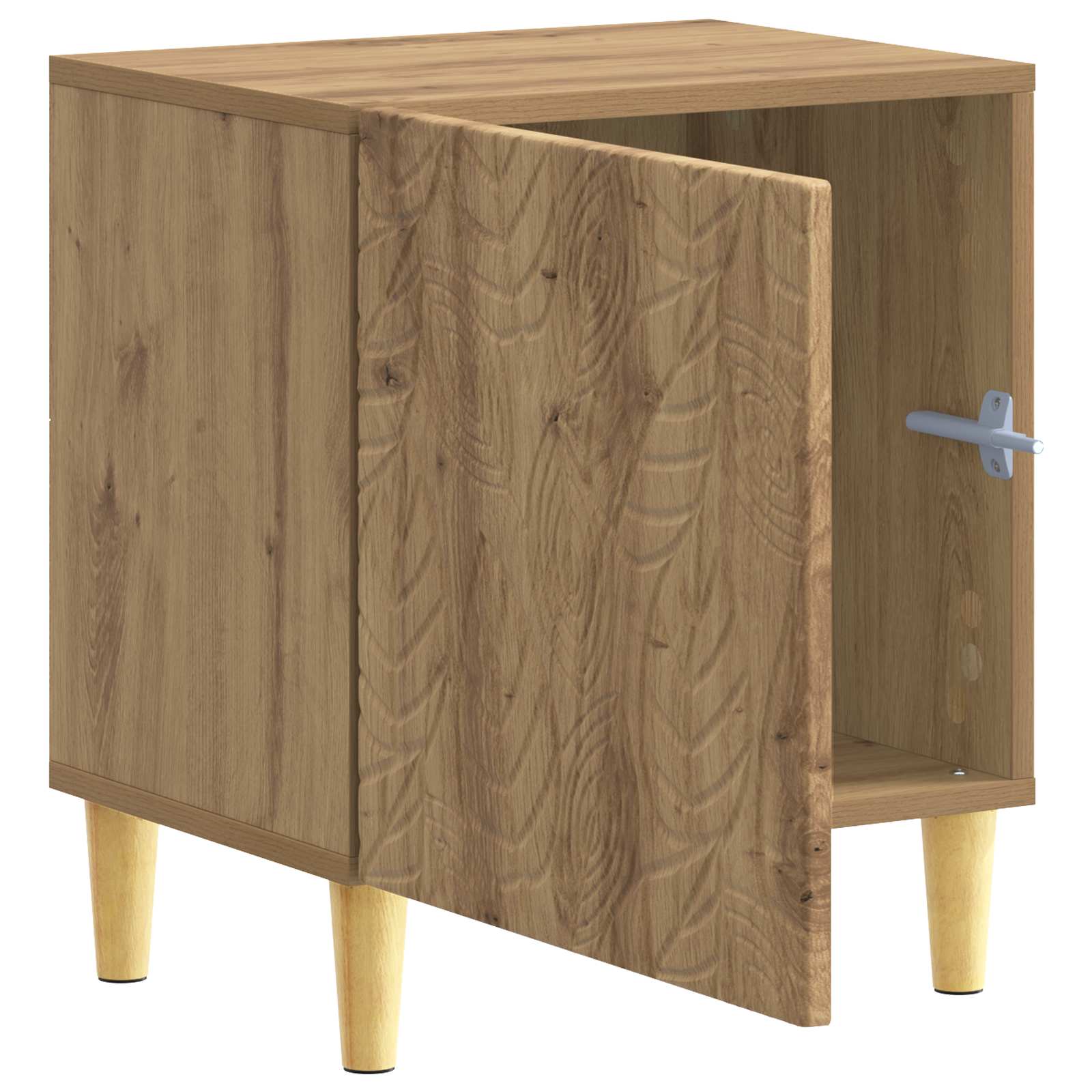 Nachtkastje Artisanaal eiken 43 x 34,5 x 50 cm Bewerkt hout – afbeelding 3