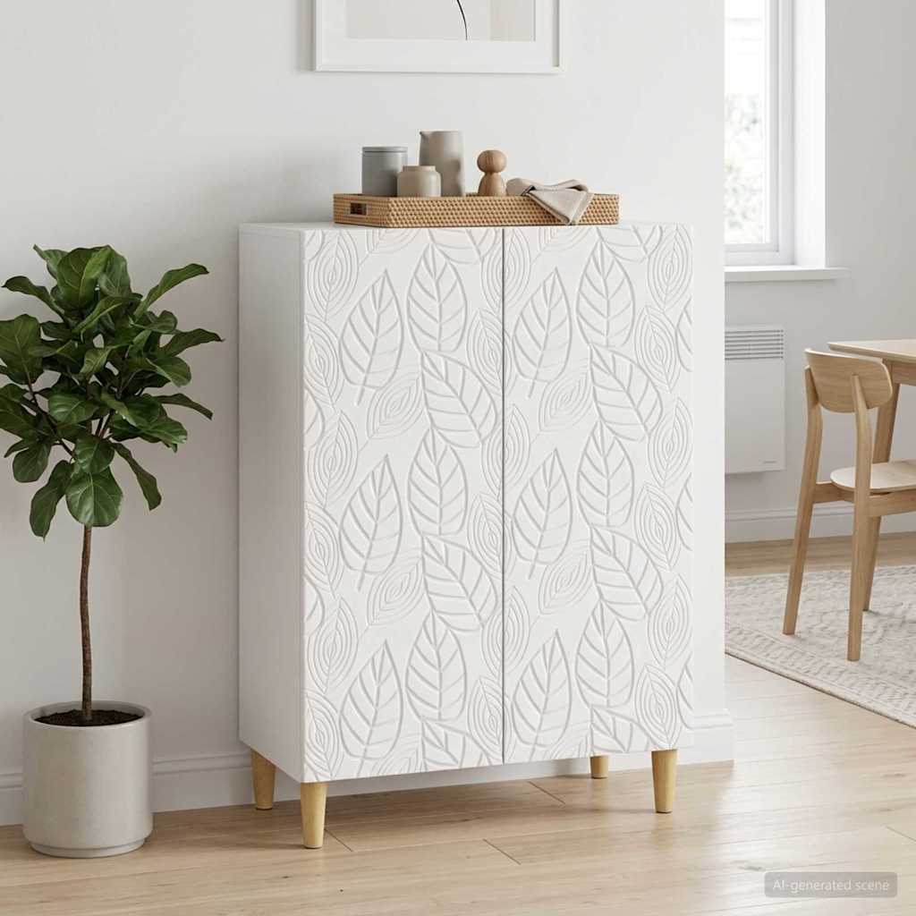 Dressoir Hoogglans Wit 66 x 34,5 x 90 cm Bewerkt hout