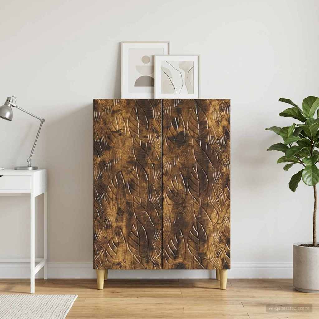 Dressoir Gerookt eiken 66 x 34,5 x 90 cm Bewerkt hout