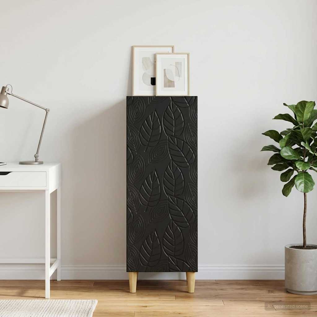 Dressoir Zwart 33 x 34,5 x 90 cm Bewerkt hout