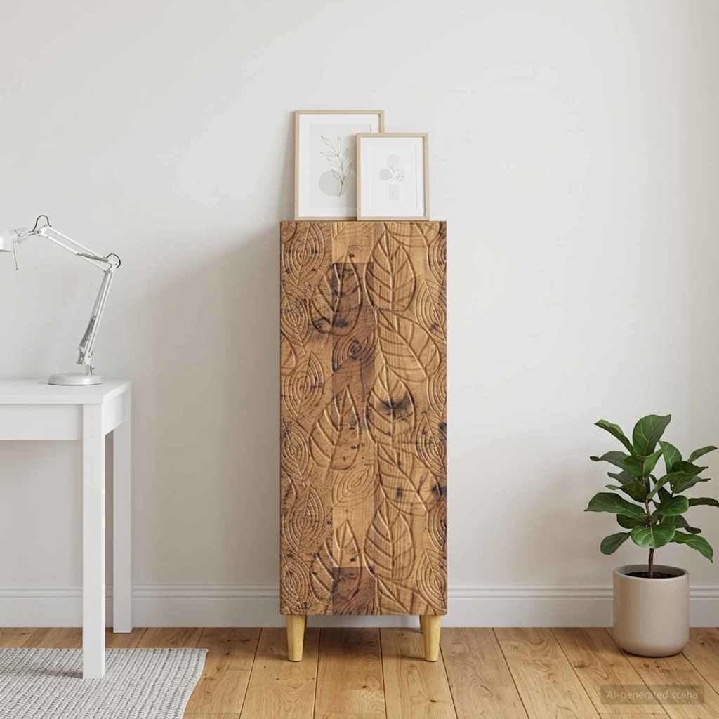 Dressoir Oud hout 33 x 34,5 x 90 cm Bewerkt hout
