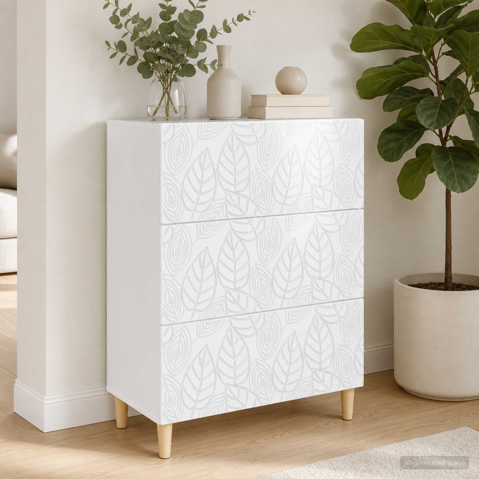 Ladenkast Hoogglans Wit 66 x 34,5 x 90 cm Bewerkt hout – afbeelding 1
